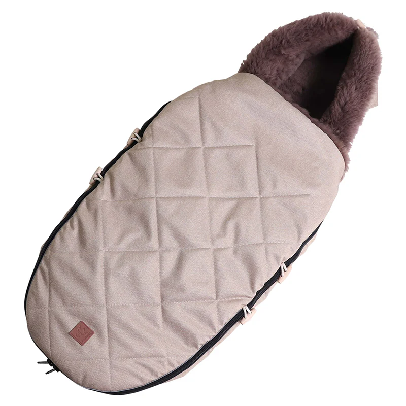 Lammfell Kinderwagenfusssack 'TOFFEE'  Sand Melange - Image 3