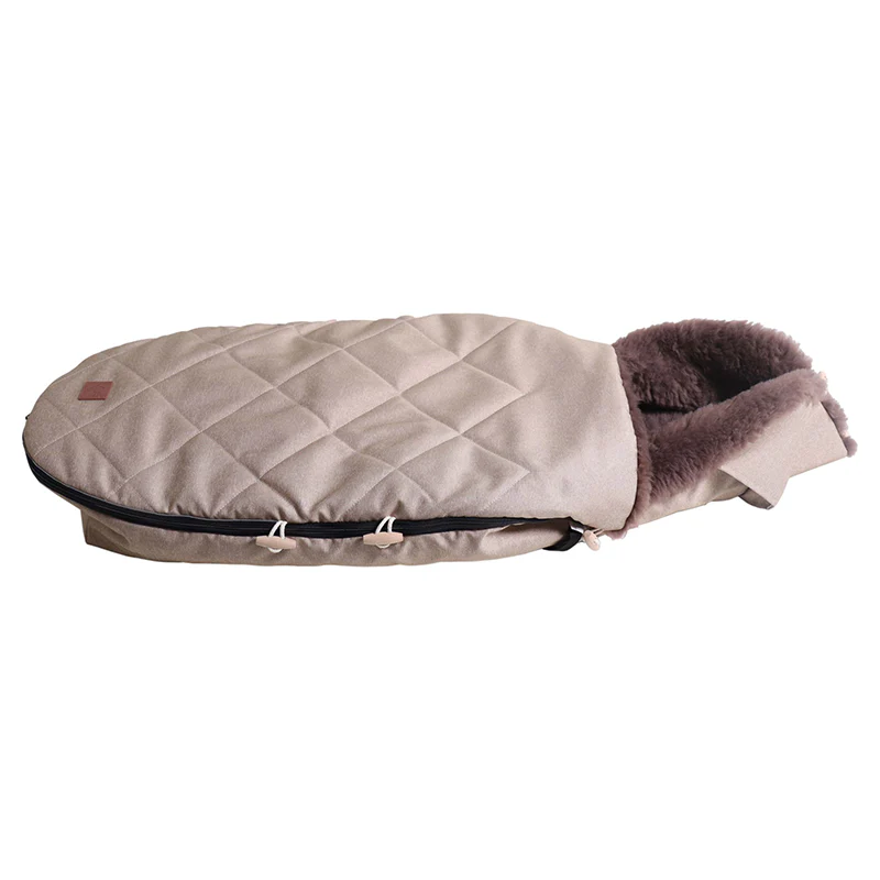 Lammfell Kinderwagenfusssack 'TOFFEE'  Sand Melange - Image 5