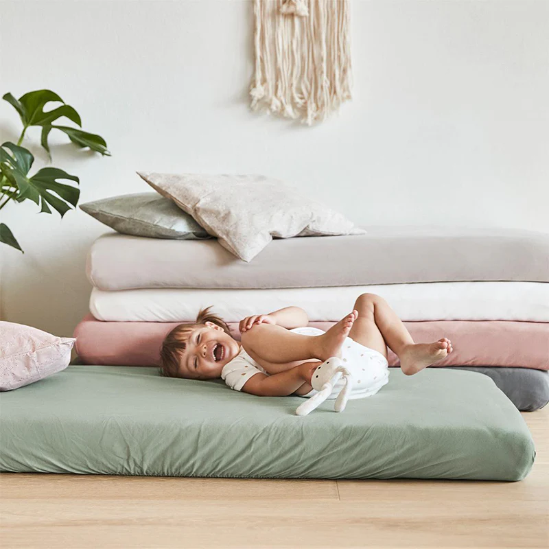 Leander Fixleintuch Bio-Baumwolle 2er-Pack Classic Babybett 60 x 120 Wood Rose - Image 4
