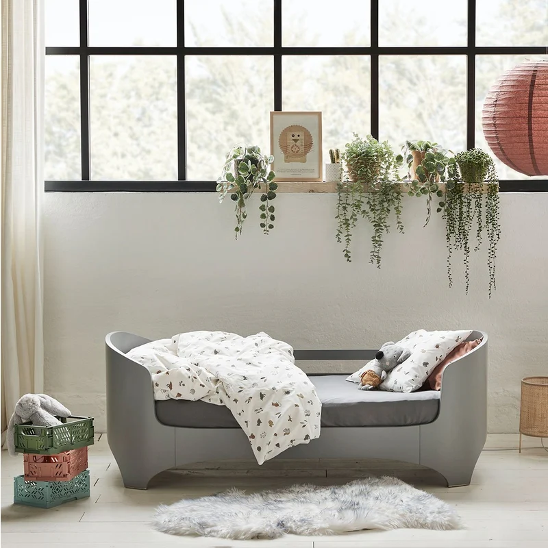 Leander  Fixleintuch Bio-Baumwolle 2er-Pack Juniorbett 70x 140 cm  Cool grey - Image 4