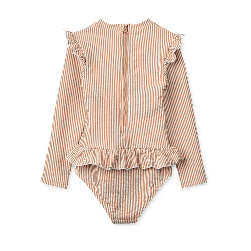Liewood  Baby Seersucker UV-Badeanzug 'Sille' Stripe Pale Tuscany/Creme de la Creme - Image 4
