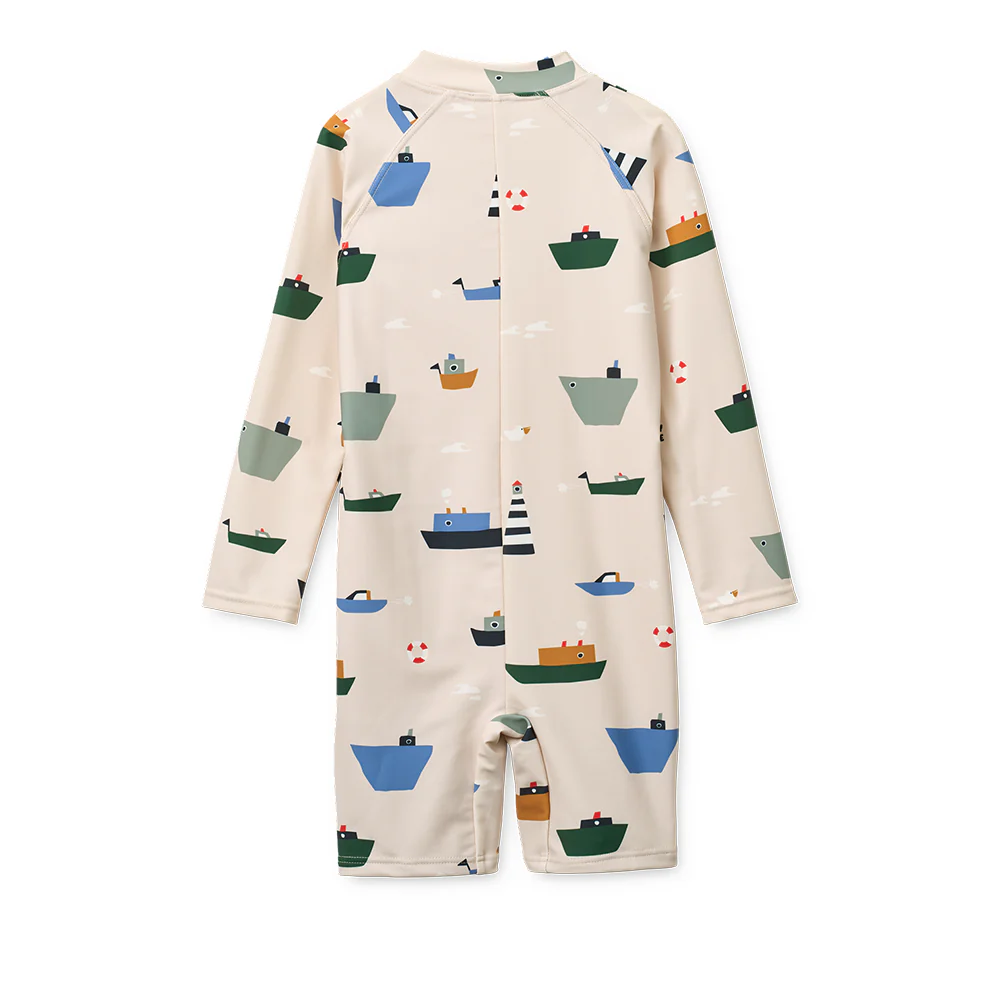 Liewood Baby UV-Bade-Jumpsuit 'Max' Sailing/Sandy - Image 3