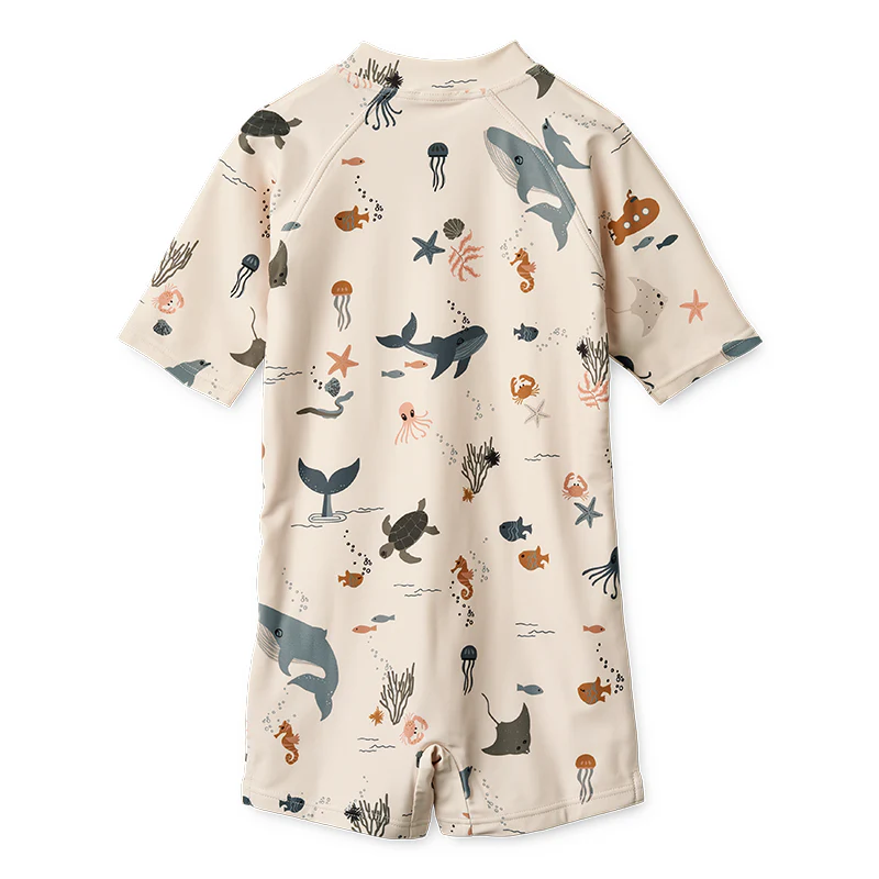 Liewood Baby UV-Bade-Jumpsuit 'Max' Sea Creature/Sandy - Image 3
