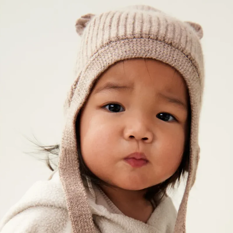 Liewood  Baby Wollstrickmütze 'Aviana' Oat Melange - Image 2