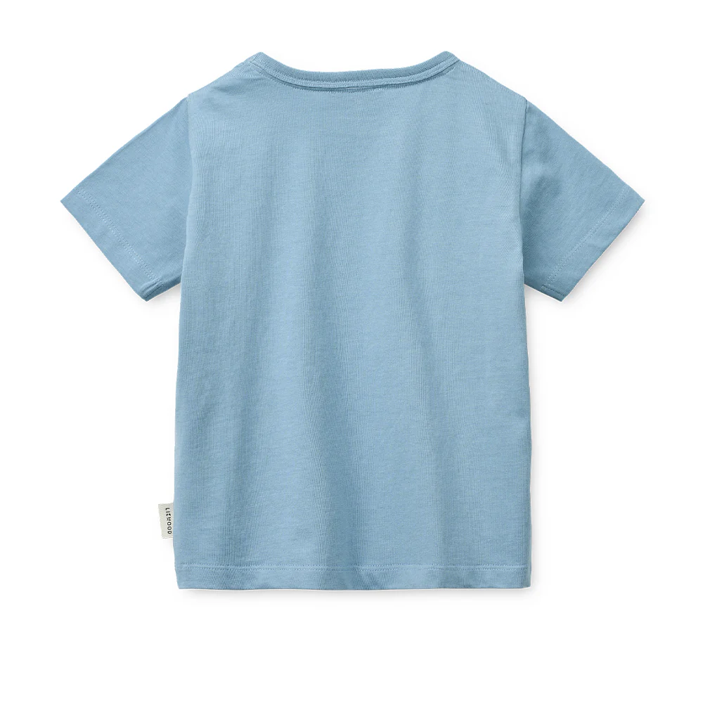 Liewood Baumwoll T-Shirt 'Apia' Tiger/Beach Blue - Image 3