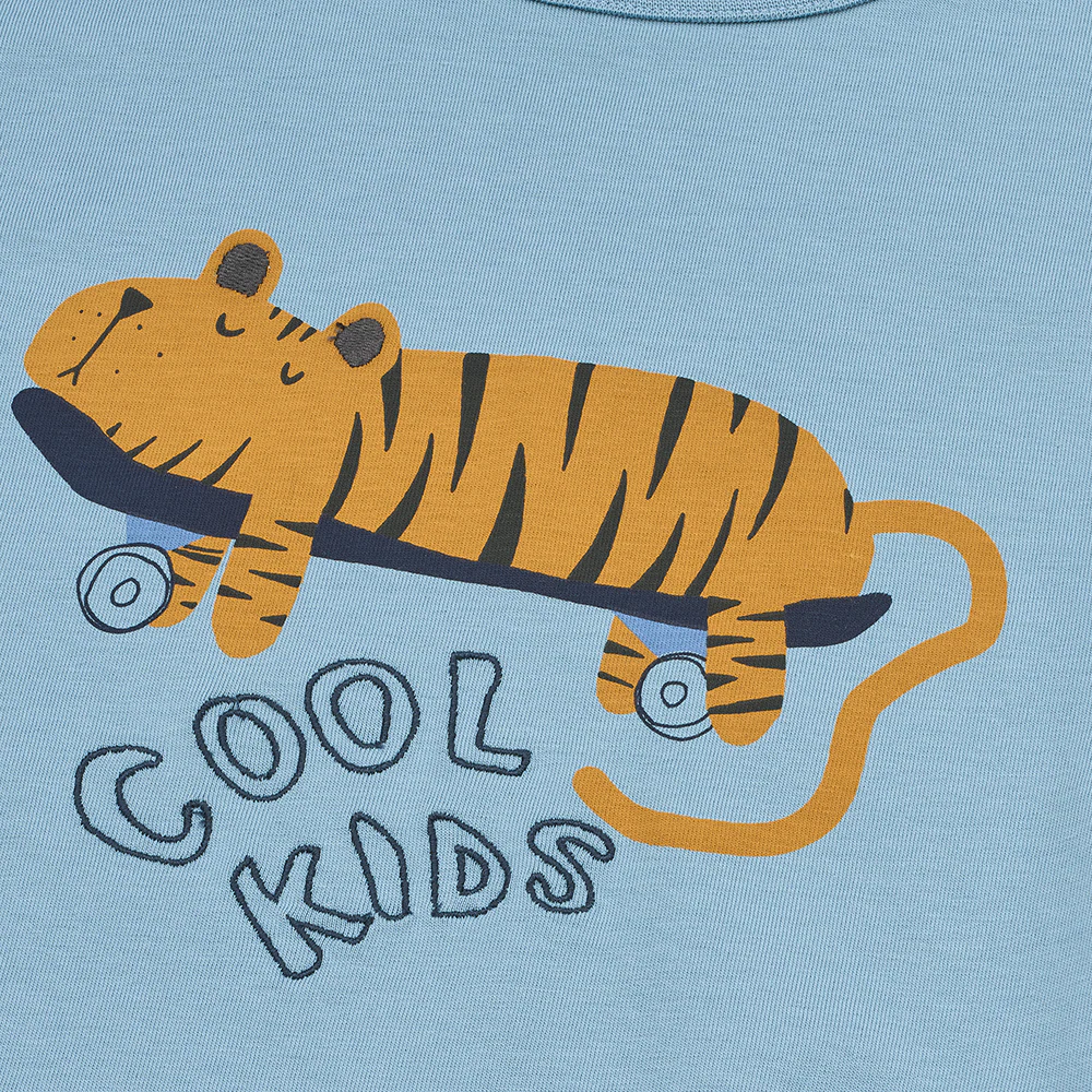 Liewood Baumwoll T-Shirt 'Apia' Tiger/Beach Blue - Image 4