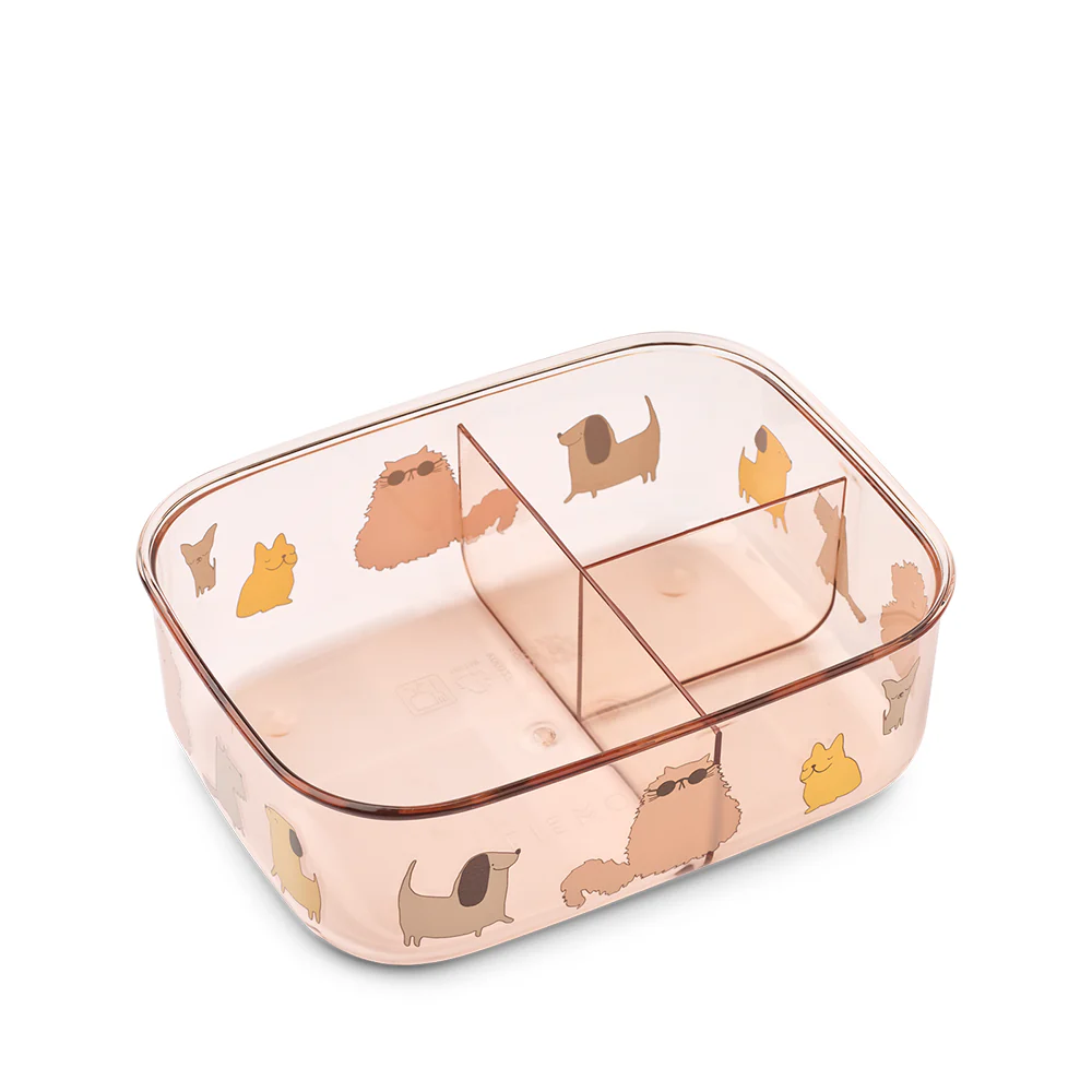 Liewood  Kinder Lunchbox 'Arthur' Cats and Dogs/Sandy - Image 2