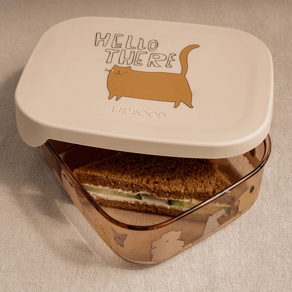 Liewood  Kinder Lunchbox 'Arthur' Cats and Dogs/Sandy - Image 3