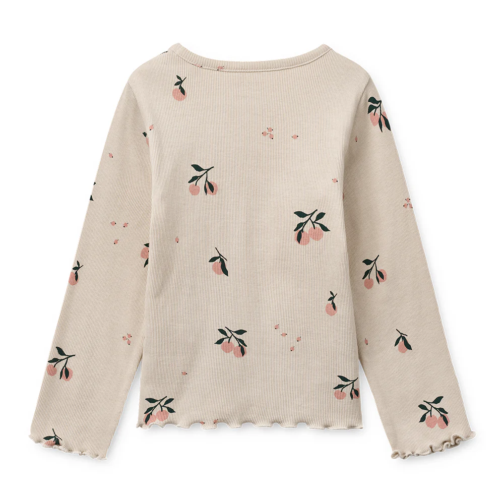 Liewood Langarmshirt in Rippstrick 'Nieve' Peach/Sea Shell - Image 3