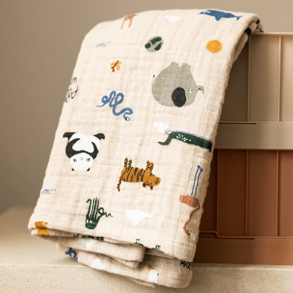 Liewood Mulltuch 2-er Pack 'Lewis' Around the World/Sandy - Image 3