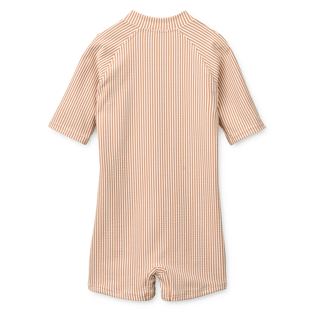 Liewood Seersucker UV-Bade-Jumpsuit 'Max' Stripe Pale Tuscany/Creme de la Creme - Image 2