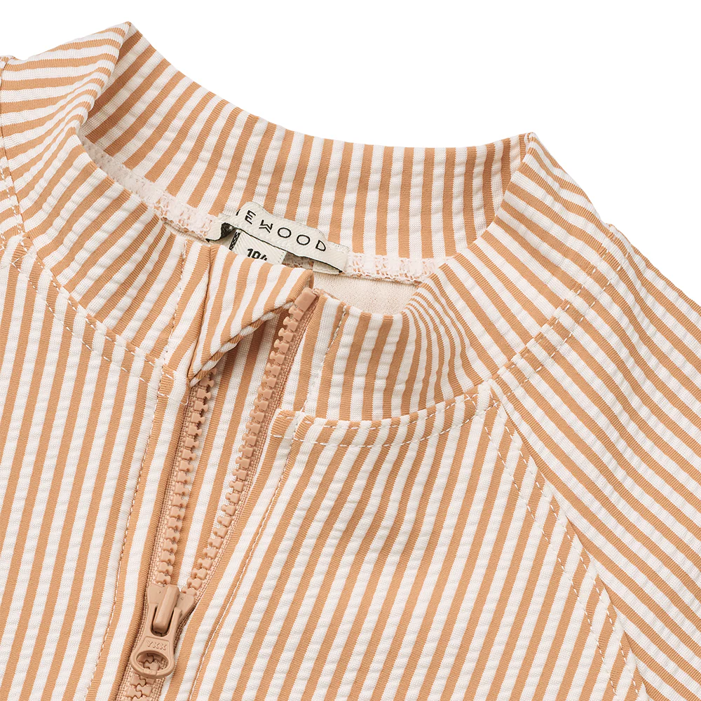 Liewood Seersucker UV-Bade-Jumpsuit 'Max' Stripe Pale Tuscany/Creme de la Creme - Image 3