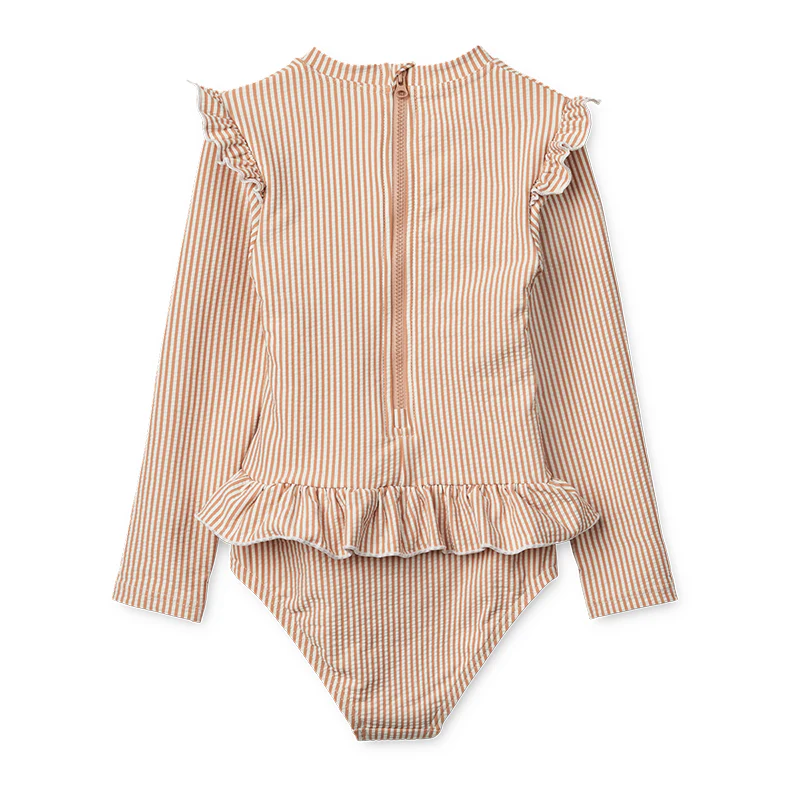 Liewood  Seersucker UV-Badeanzug 'Sille' Stripe Pale Tuscany/Creme de la Creme - Image 3
