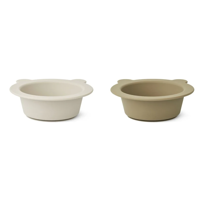 Liewood  Silikon Teller mit Saugnapf 2er Set 'Peony'  Sandy/Oat Mix - Image 3