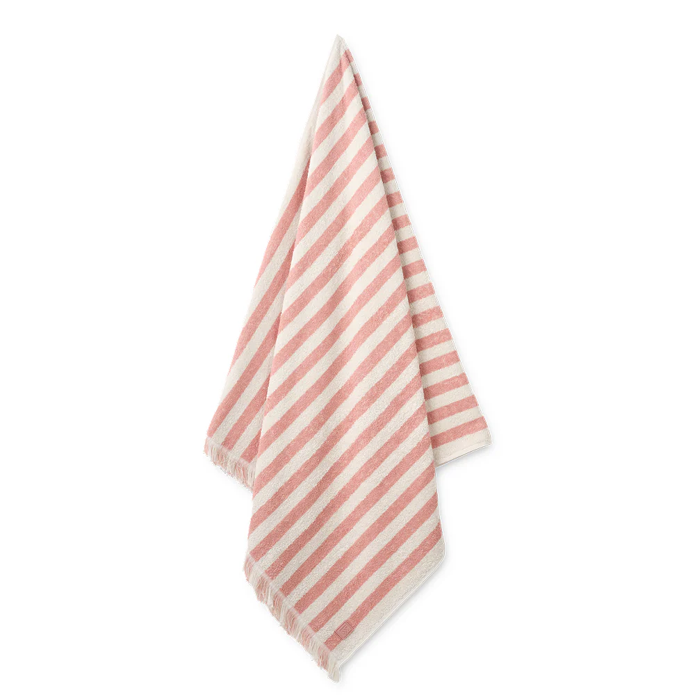 Liewood Strandtuch 'Summer' Coral Blush/Creme de la Creme Stripe - Image 2