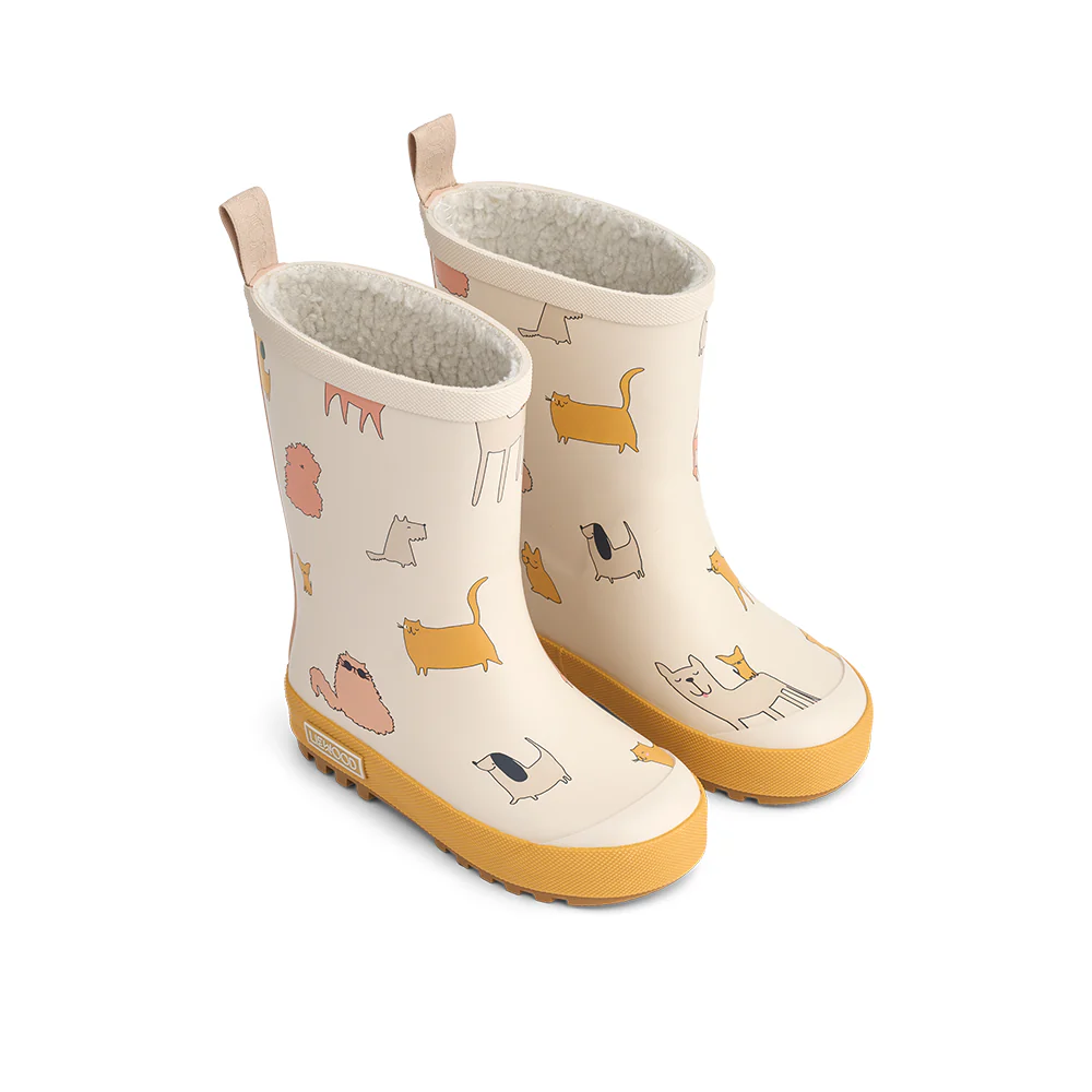Liewood Thermo Regenstiefel 'Mason' Cats and Dogs/Sandy - Image 3