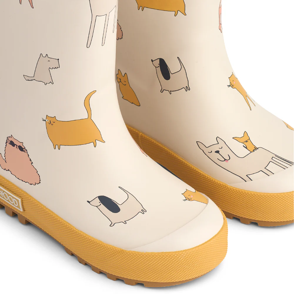 Liewood Thermo Regenstiefel 'Mason' Cats and Dogs/Sandy - Image 5