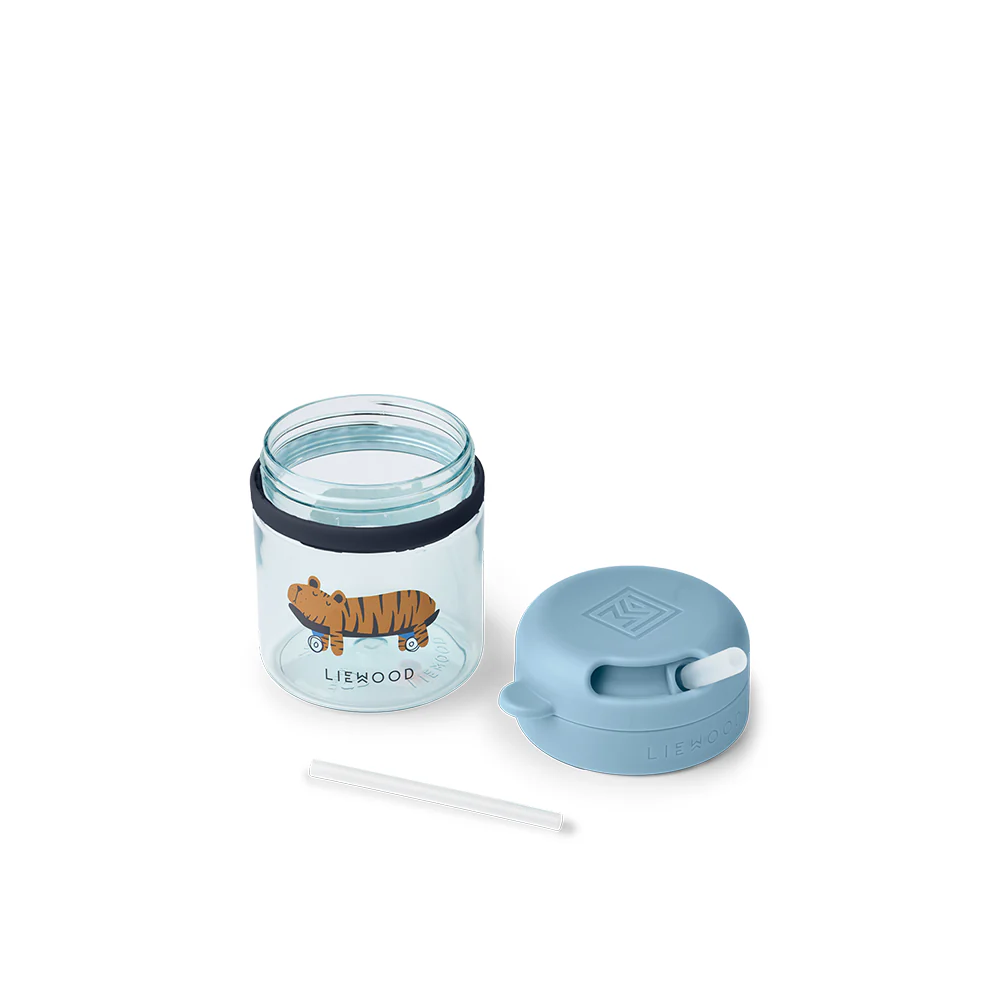 Liewood Trinkbecher mit Strohhalm 'Pavia' Fun Beach/Blue - Image 3