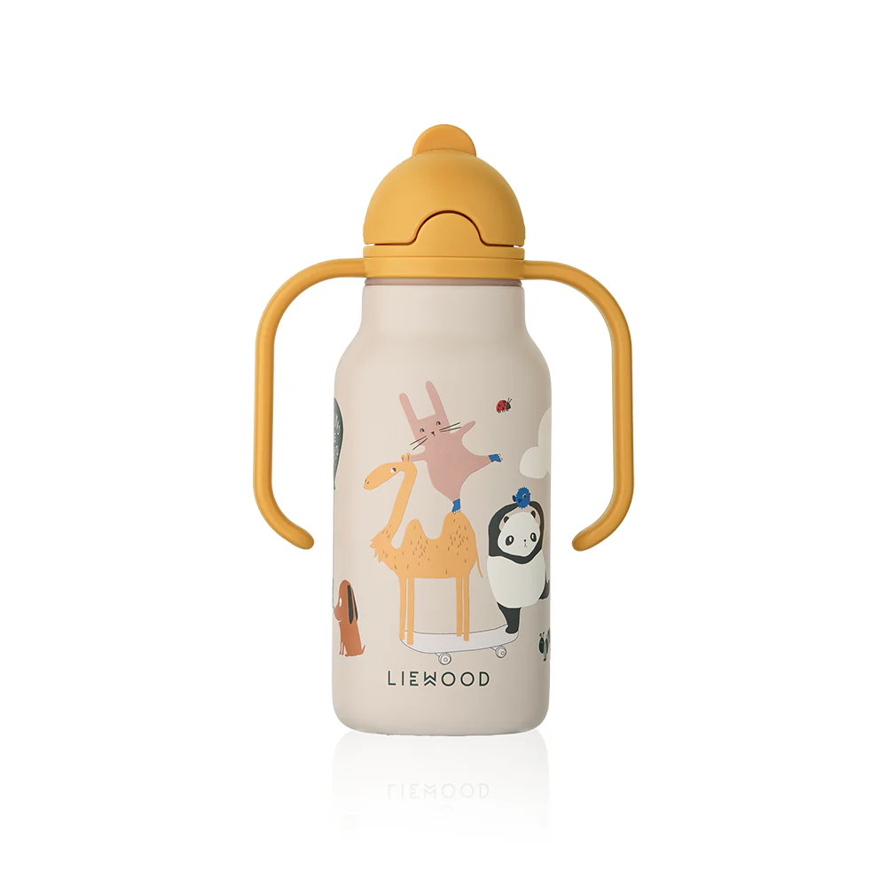 Liewood Trinkflasche 'Kimmie' 250 ml Around the World/Sandy - Image 2
