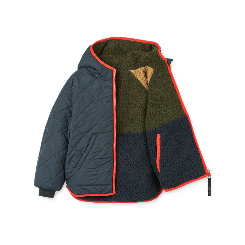 Liewood Wendbare Thermojacke 'Jackson' Army Brown Multi Mix - Image 3