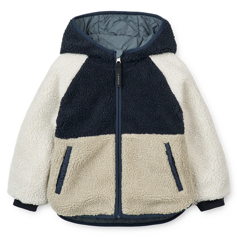 Liewood Wendbare Thermojacke 'Jackson' Whale Blue Multi Mix - Image 5