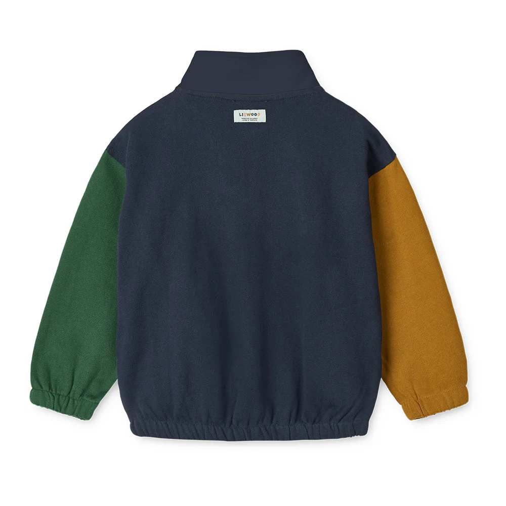 Liewood Zip-Up Sweatshirt 'Cassius' Classic Navy Multi Mix - Image 3