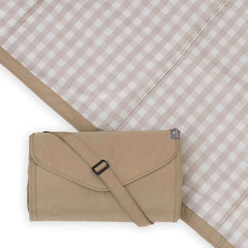 Little Unicorn  Picknickdecke Gross  'Buffalo Check' Beige - Image 3