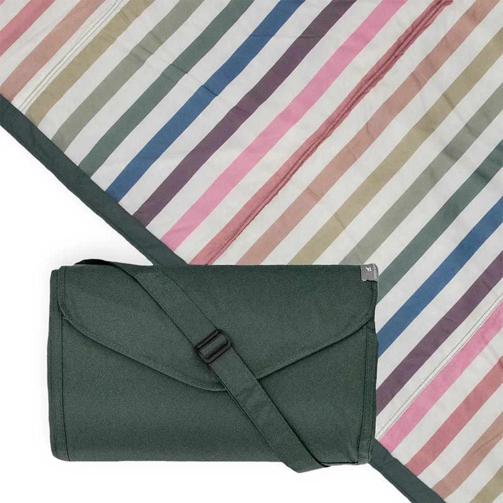 Little Unicorn  Picknickdecke Gross  'Rugby Stripe' Chroma - Image 3