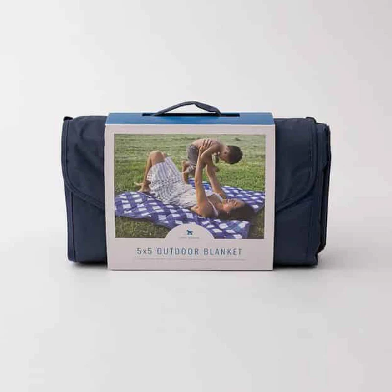 Little Unicorn  Picknickdecke  Navy Plaid - Image 7