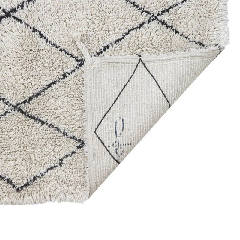 Lorena Canals  Mini Baumwollteppich Berber waschbar  Natural, Black - Image 5