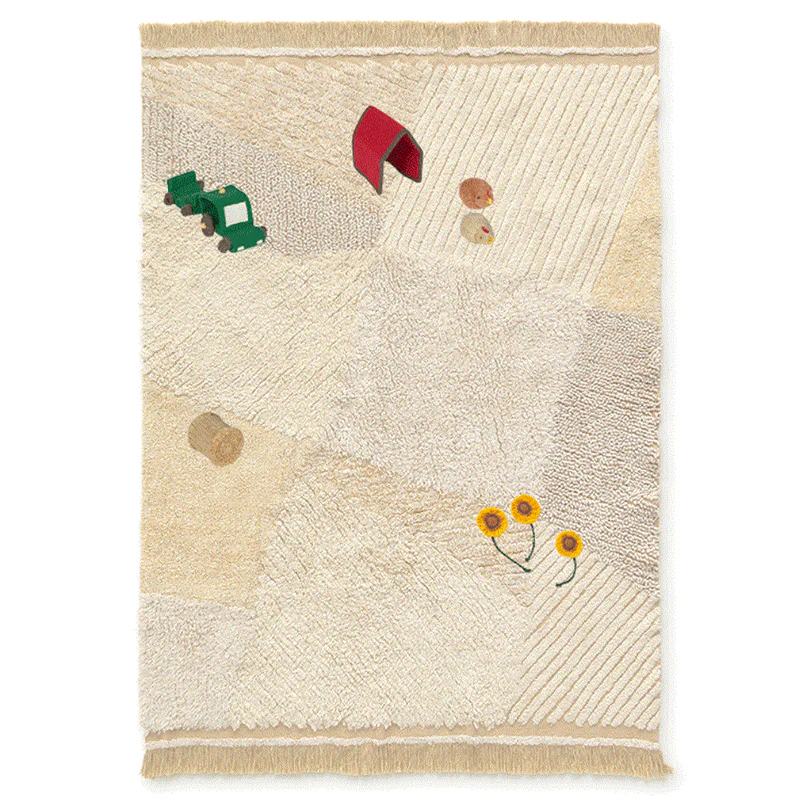 Lorena Canals waschbarer Spielteppich 'Farm Fields' Natural - Image 3