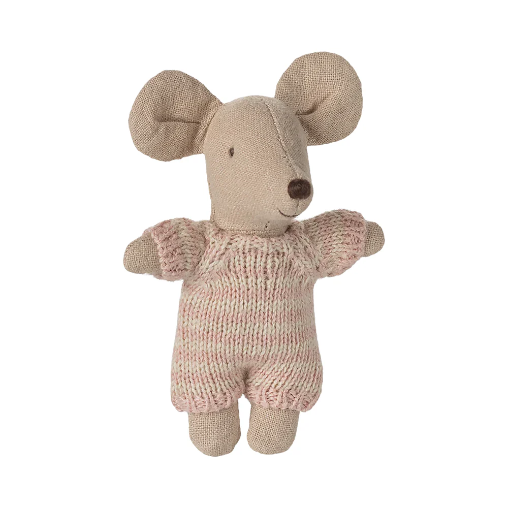 Maileg  Babymaus in Tragekorb Rose - Image 2