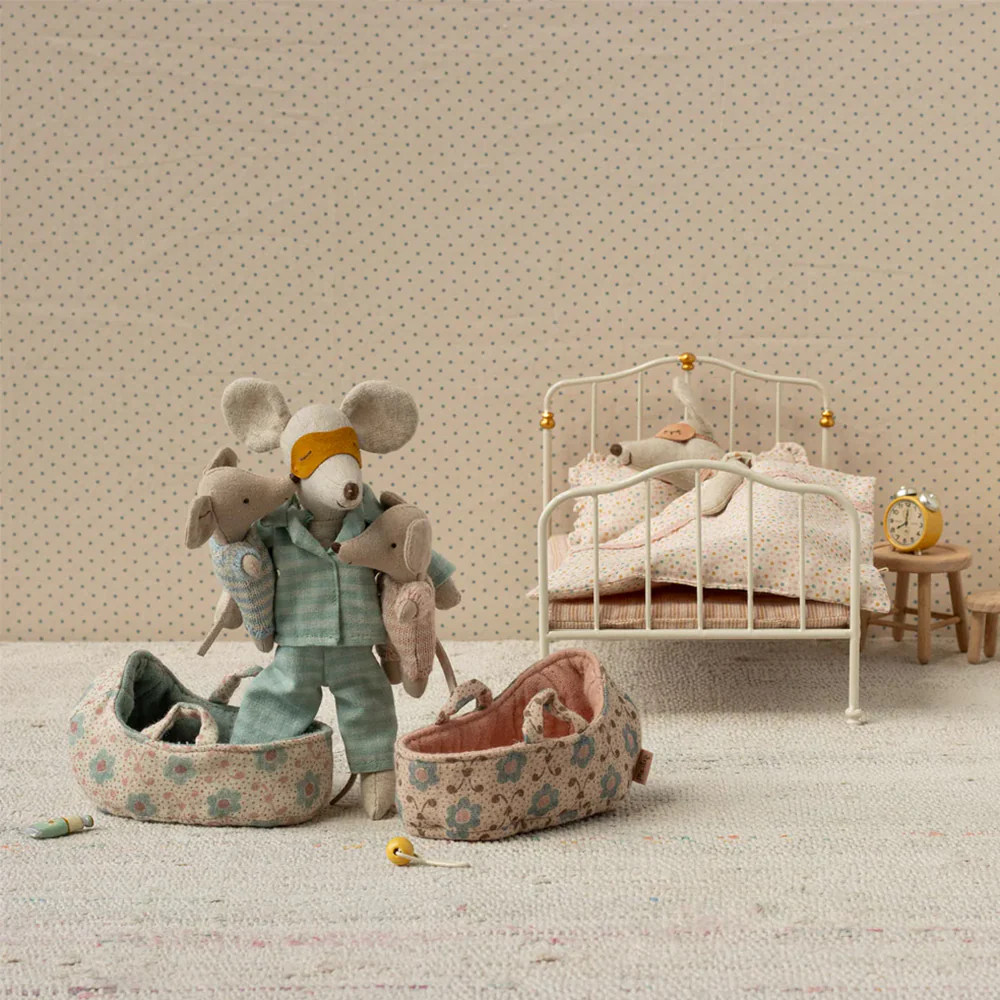 Maileg  Babymaus in Tragekorb Rose - Image 3