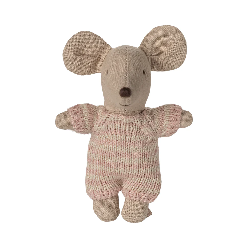 Maileg  Babymaus in Tragekorb Rose - Image 4