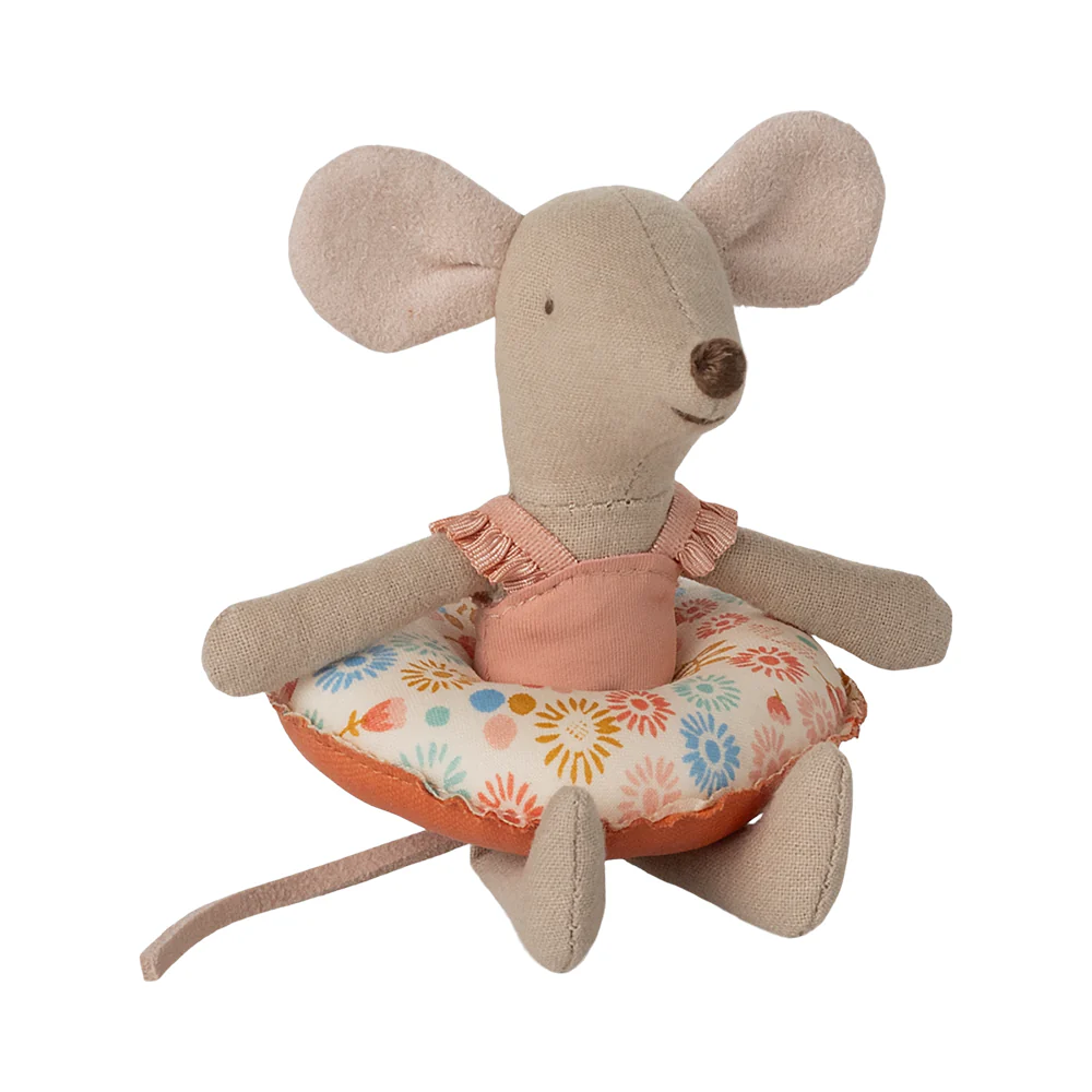Maileg Strand Maus mit  Schwimmring 'Kleine Schwester' Flower - Image 3