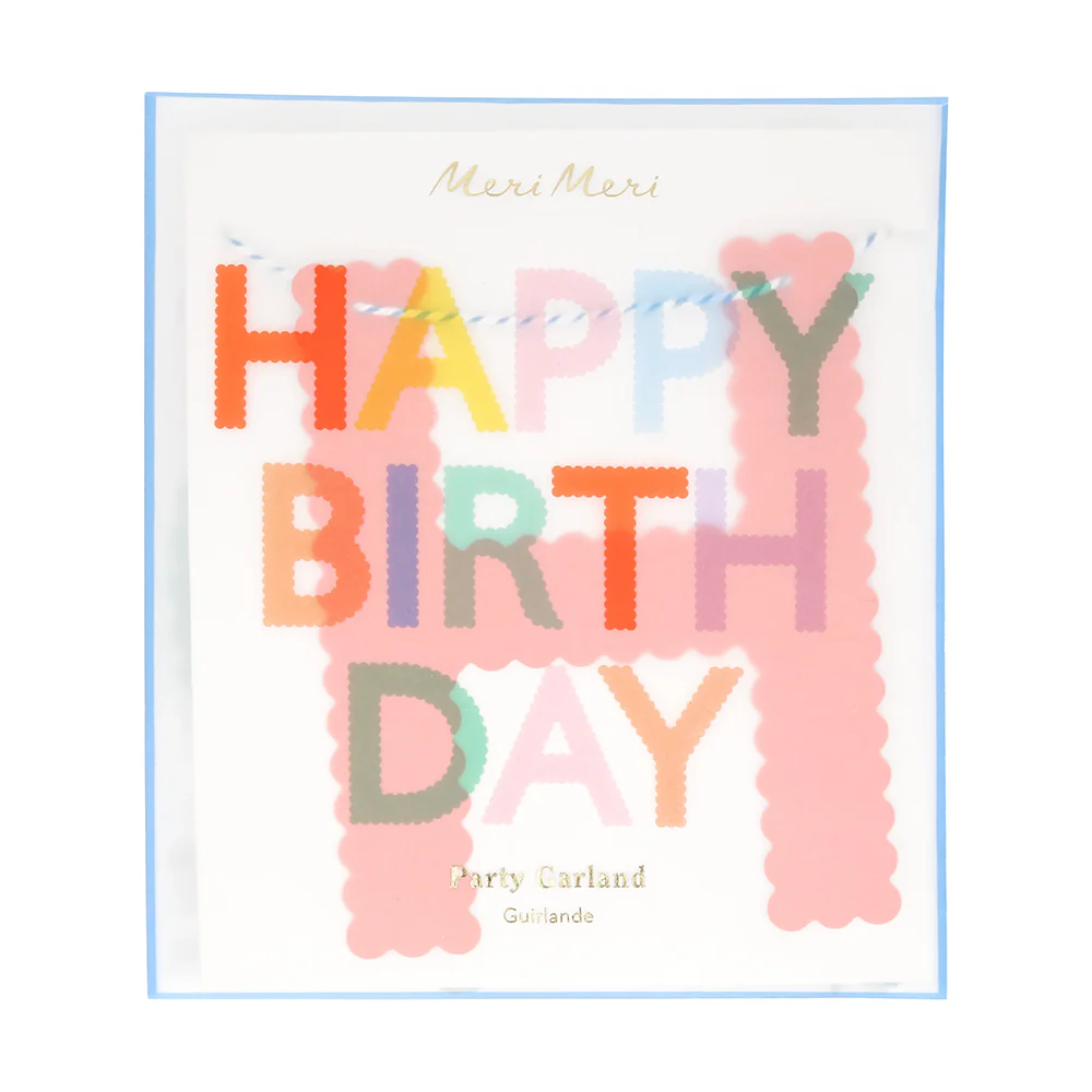 Meri Meri Party Wimpelkette 'Happy Birthday' Scallop - Image 3