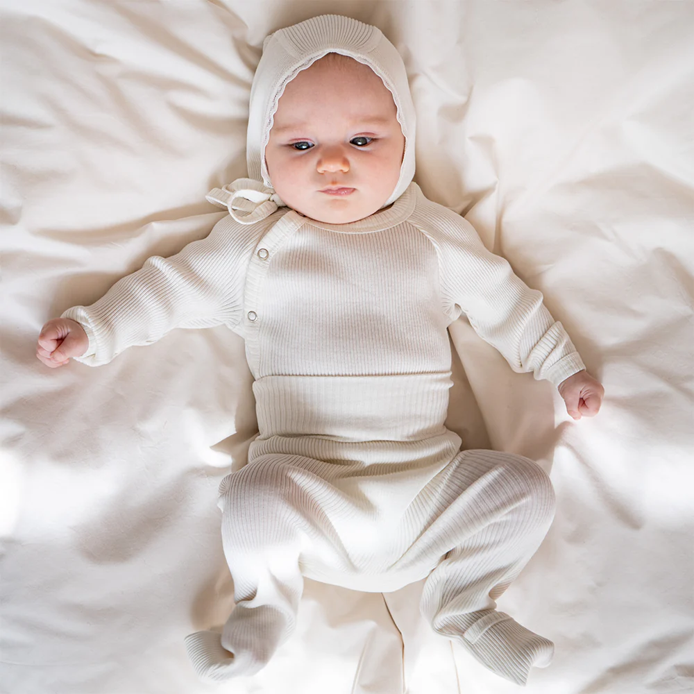 Minimalisma  Wickelbody Langarm aus Seide/Baumwolle 'Bibi' Cream - Image 2