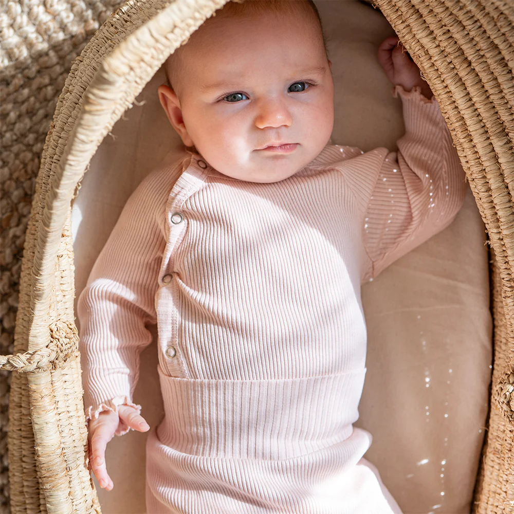 Minimalisma  Wickelbody Langarm aus Seide/Baumwolle 'Bibi' Sweet Rose - Image 3