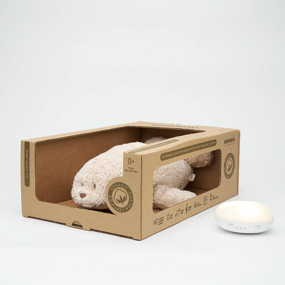 Moonie Kuscheltier Robbe mit Licht 'Organic Humming Seal' Sand - Image 9