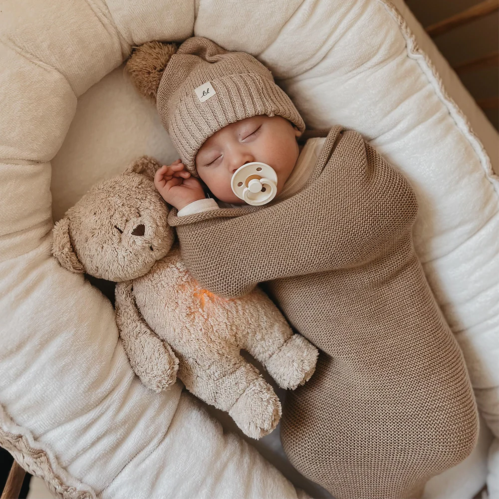 Moonie Teddybär mit Licht 'Organic Humming Bear' Sand - Image 5