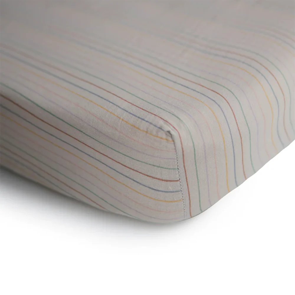 Mushie Baby Fixleintuch 40 x 100 cm Small Retro Stripes - Image 2