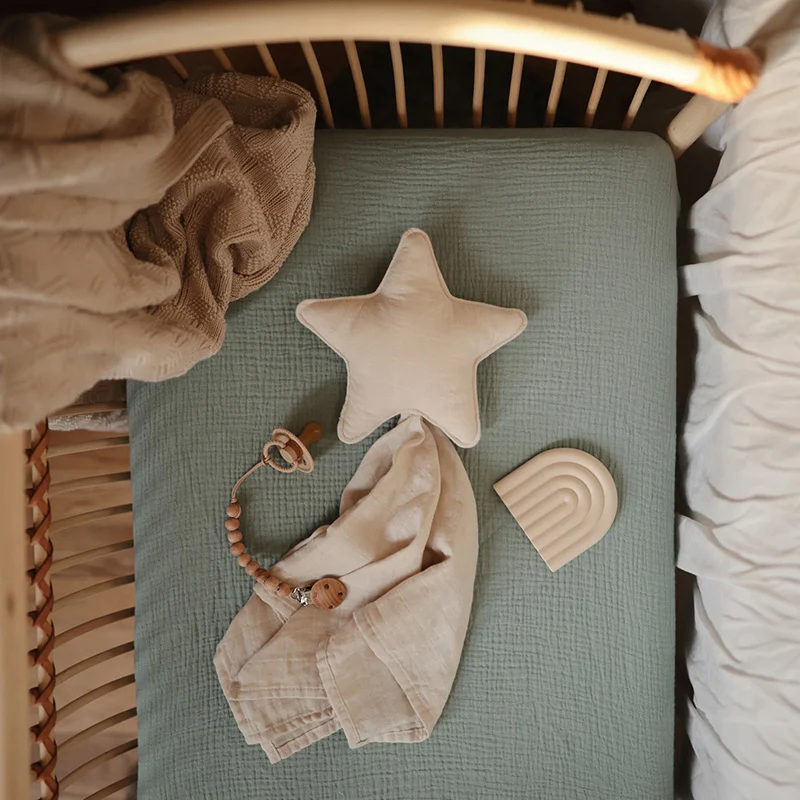 Mushie  Fixleintuch 71 x 132 cm  Roman Green - Image 2
