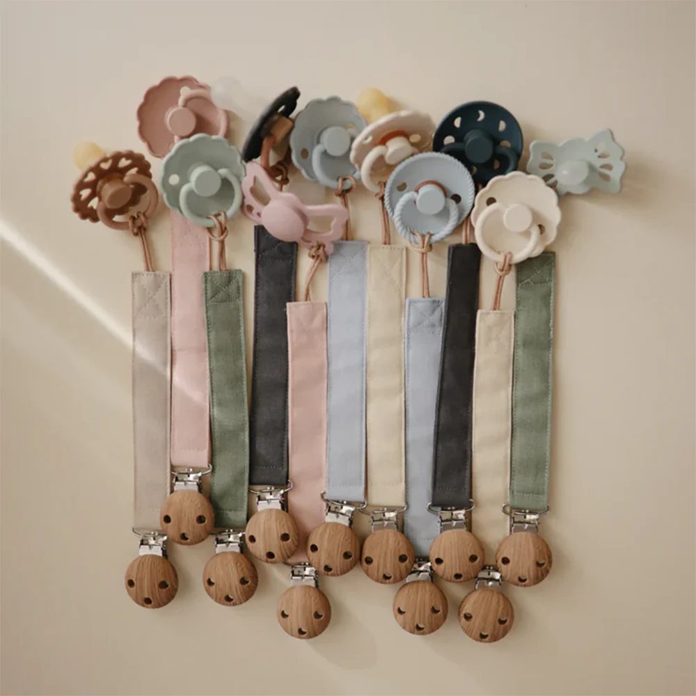 Mushie Schnullerkette aus Leinen 2er-Set Olive/Shifting Sands - Image 4