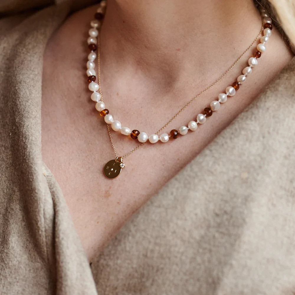 Nirrimis Bernsteinkette für Erwachsene Pearly Caramel - Image 2