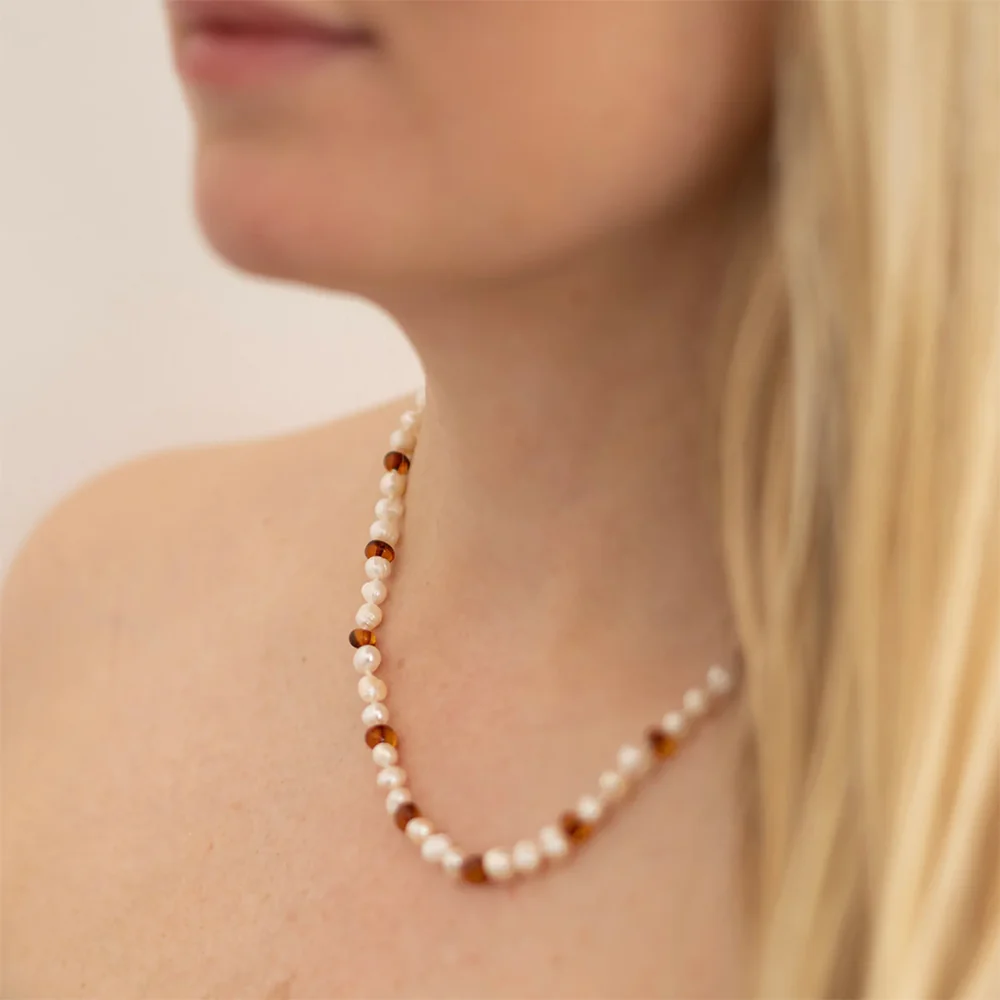 Nirrimis Bernsteinkette für Erwachsene Pearly Caramel - Image 3