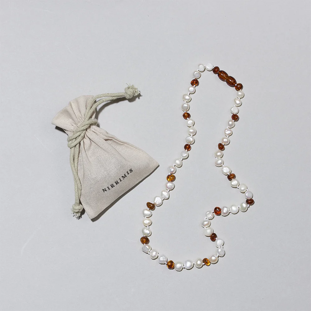 Nirrimis Bernsteinkette für Kinder Pearly Caramel - Image 3
