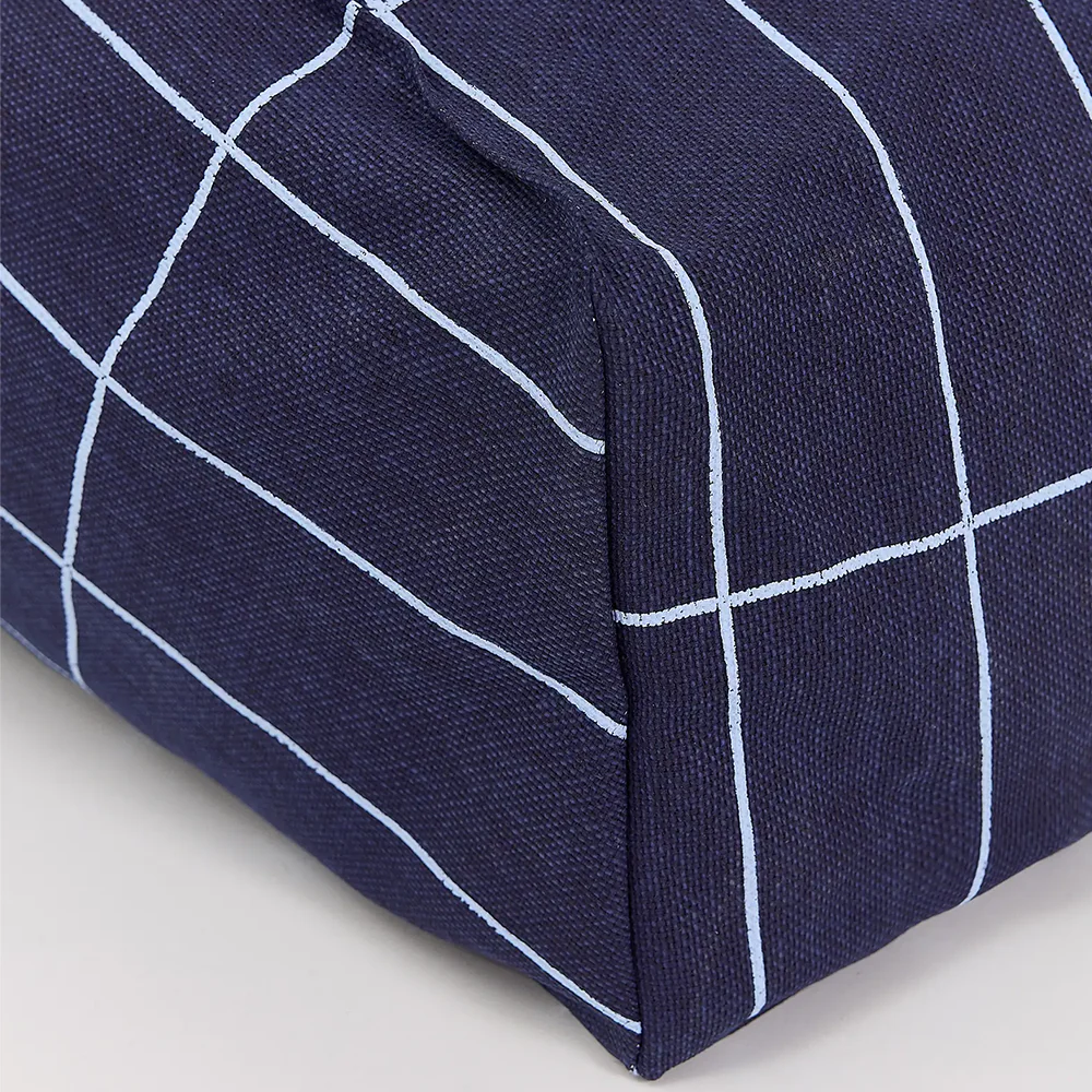 Nobodinoz Armchair Sitzsack 'Vibes' Navy Blue Grid Vintage Effect - Image 2