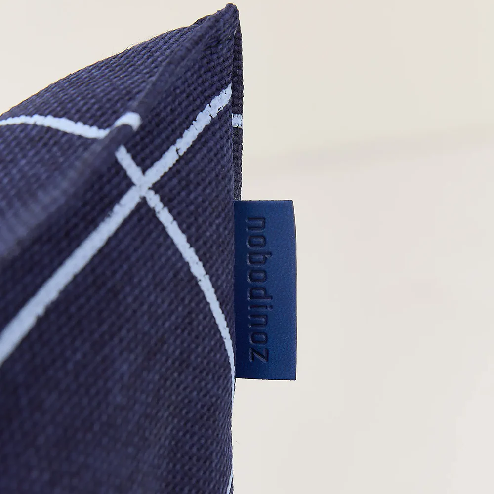 Nobodinoz Armchair Sitzsack 'Vibes' Navy Blue Grid Vintage Effect - Image 4