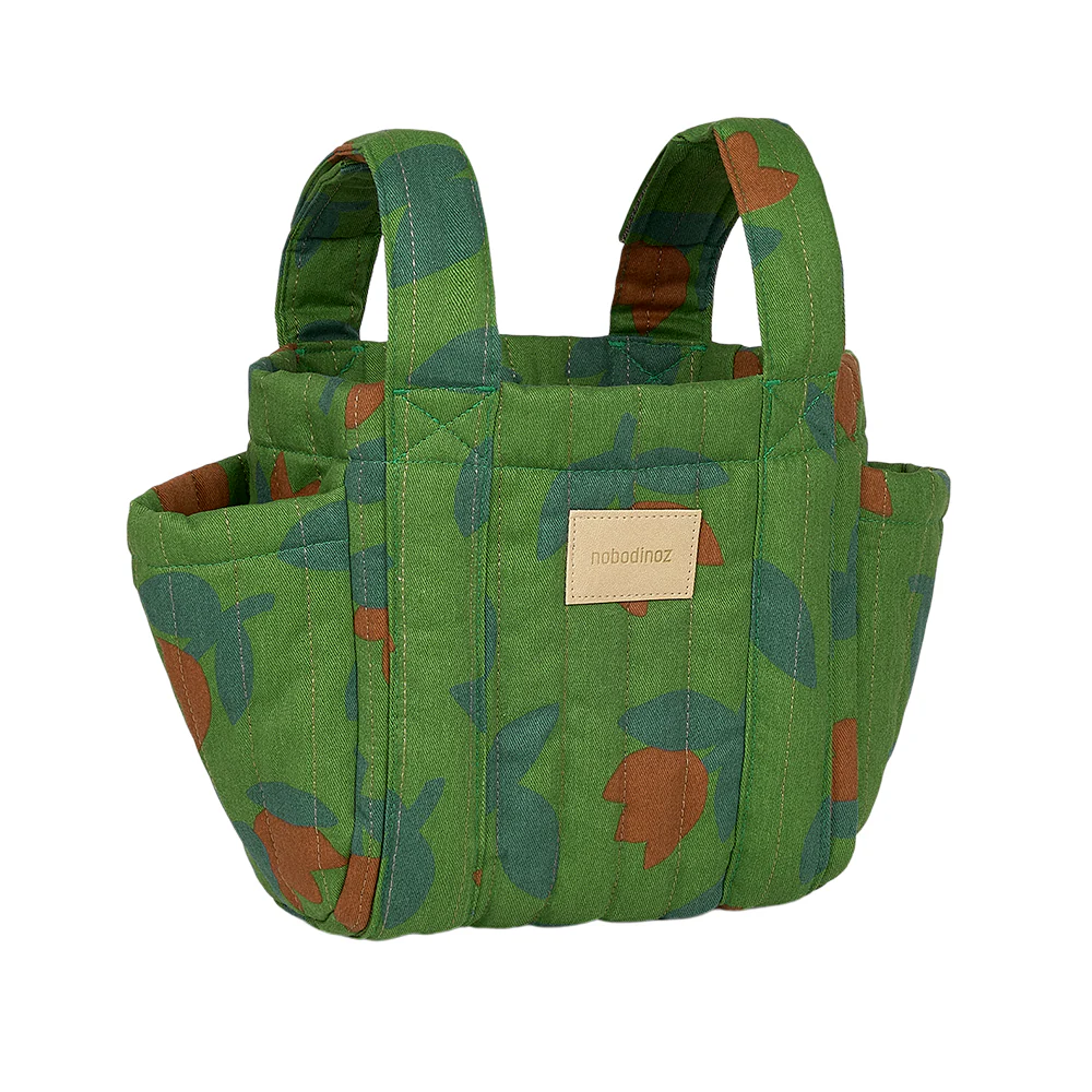 Nobodinoz Kinderwagen Organizer 'Hyde Park' Green Tulips - Image 3