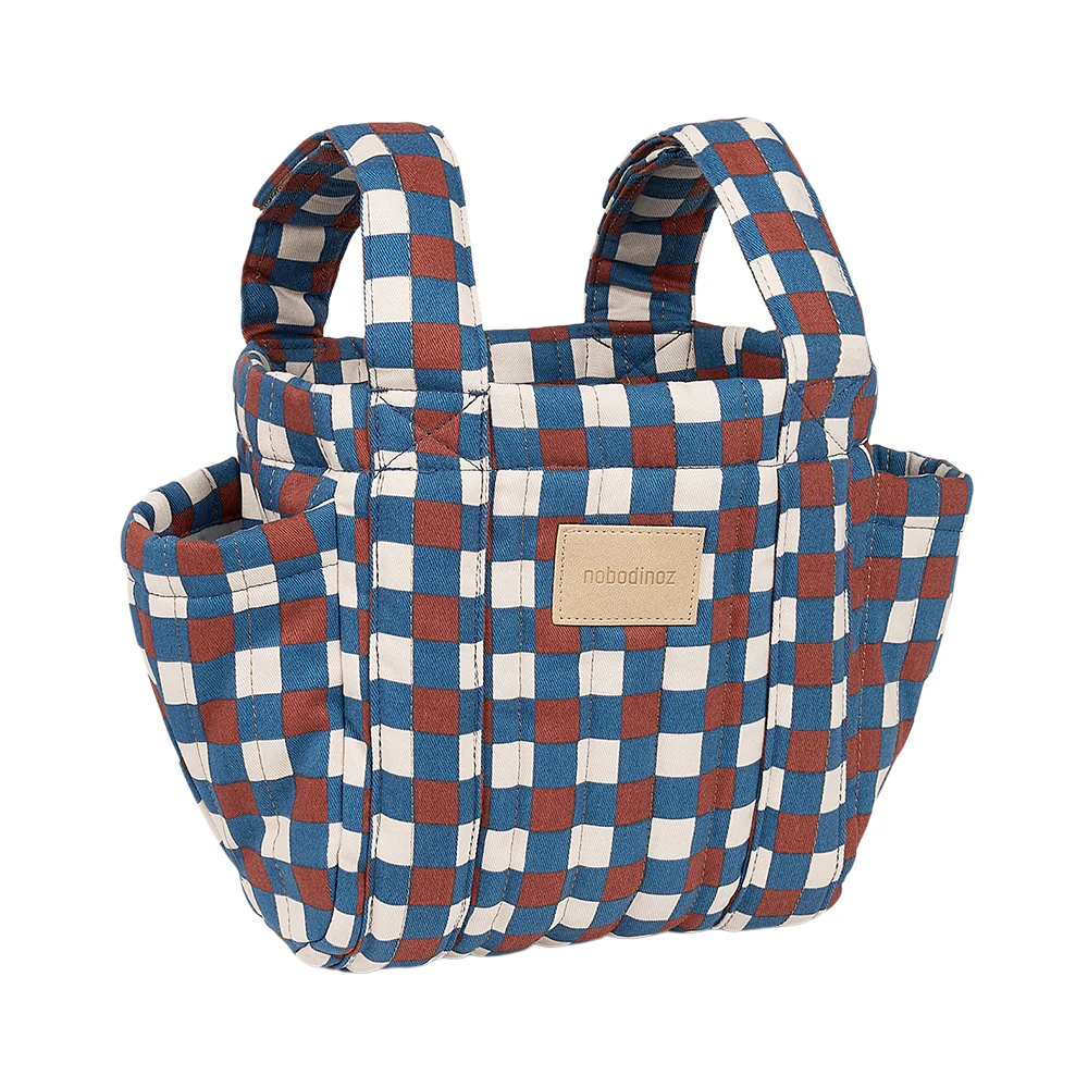 Nobodinoz Kinderwagen Organizer 'Hyde Park' Blue Red Mosaic - Image 3